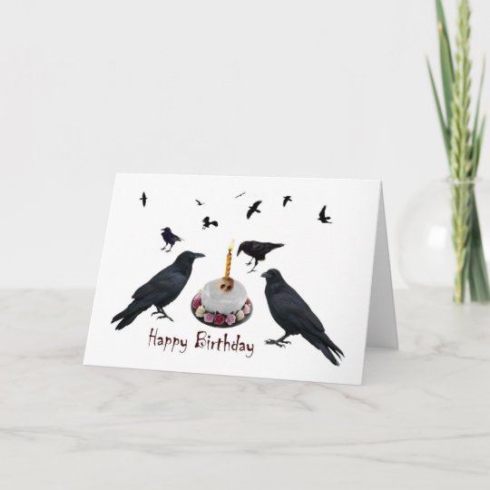 Crow Cake Birthday Card | Zazzle.com