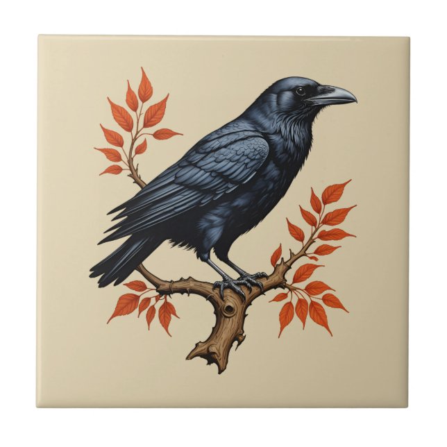 Crow Ceramic Tile (Front)