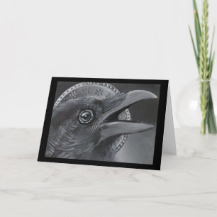 Crow Christmas Angel Card