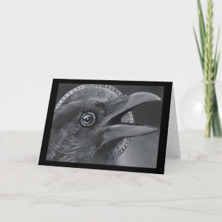 Crow Christmas Angel Card