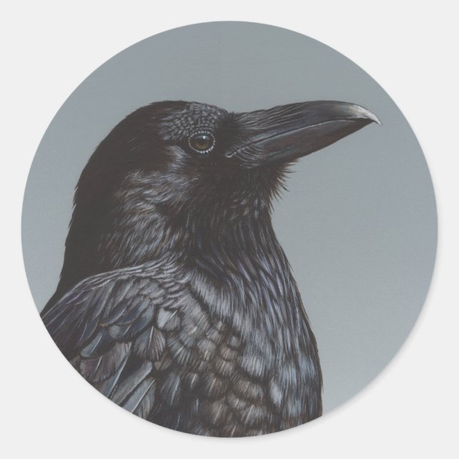 Crow Classic Round Sticker (Front)