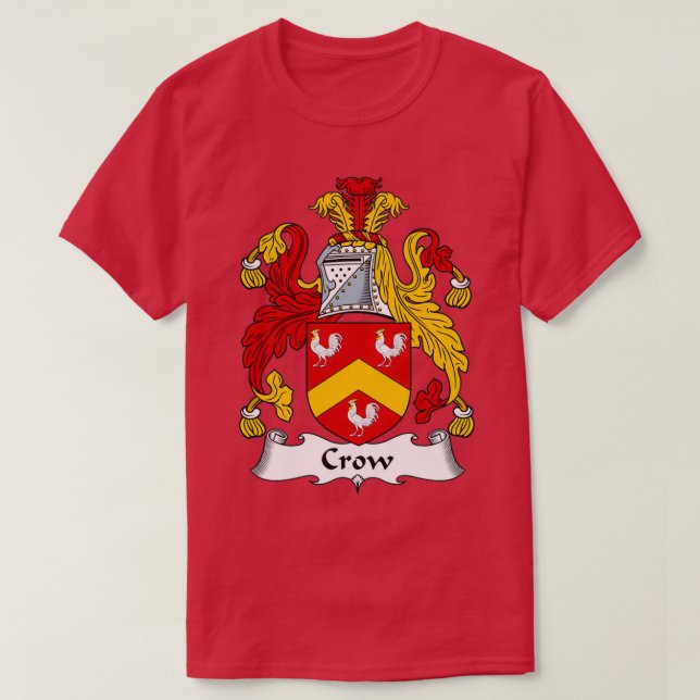 Crow Coat of Arms Family Crest  T-Shirt (Design Front)