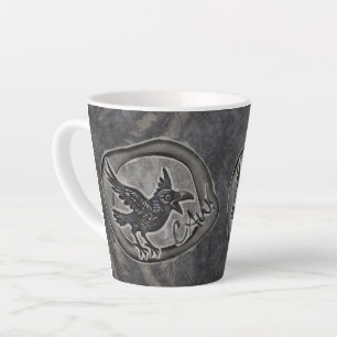Crow Crow Rabe calls CAW! Latte Mug