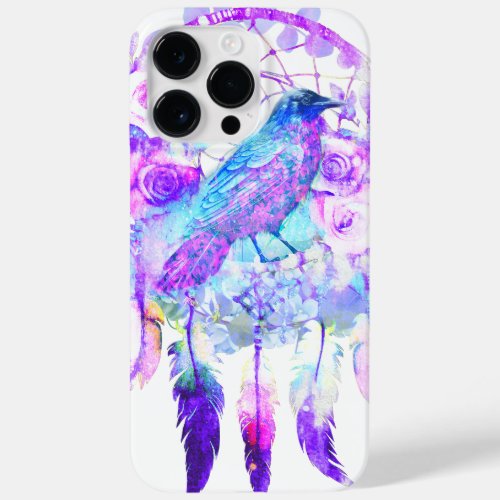 Crow Dreamcatcher Blue Purple Floral Case_Mate iPhone 14 Pro Max Case
