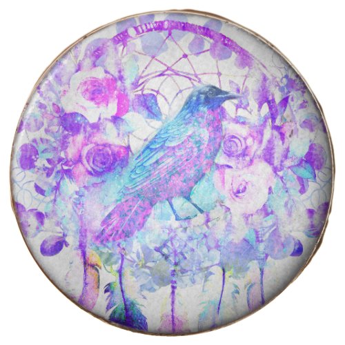 Crow Dreamcatcher Blue Purple Floral Chocolate Covered Oreo