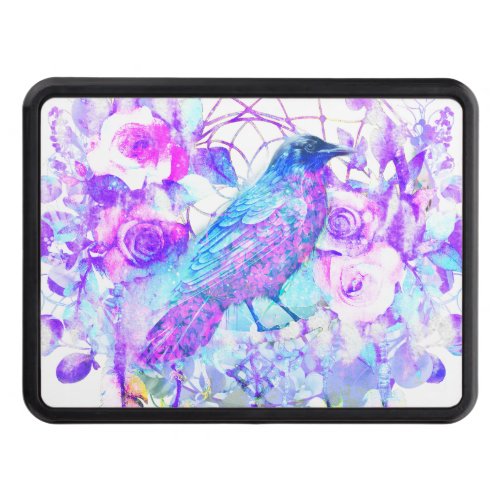 Crow Dreamcatcher Blue Purple Floral Hitch Cover