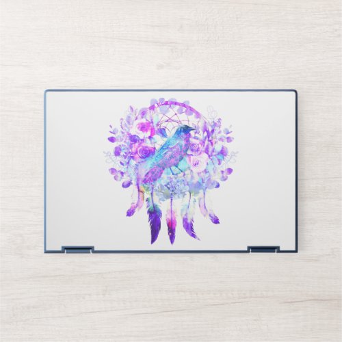 Crow Dreamcatcher Blue Purple Floral HP Laptop Skin