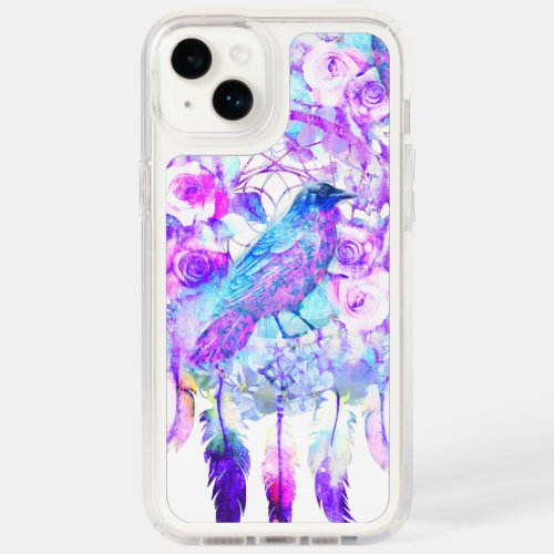 Crow Dreamcatcher Blue Purple Floral Speck iPhone 14 Plus Case