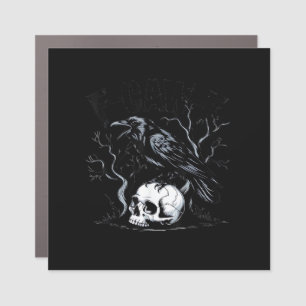 Crow, F-Caw-F Bird Moon Gothic Adult Humor Car Magnet