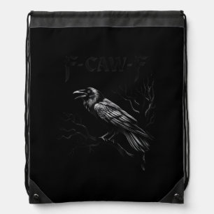 Crow, F-Caw-F Bird Retro Classic Drawstring Bag
