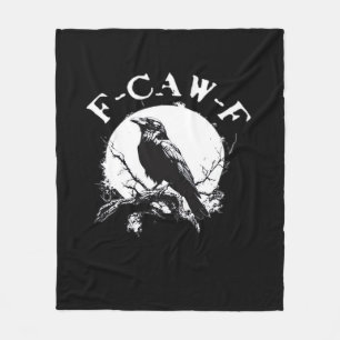 Crow F-Caw-F Funny Bird Aesthetic Casual Fleece Blanket