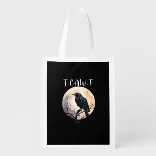 Crow F-Caw-F Funny Bird Aesthetic Casual Grocery Bag