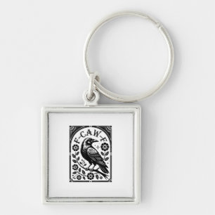 Crow, F-Caw-F Funny Bird Aesthetic Graphic Keychain
