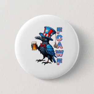 Crow, F-Caw-F Funny Bird Creative Casual Button