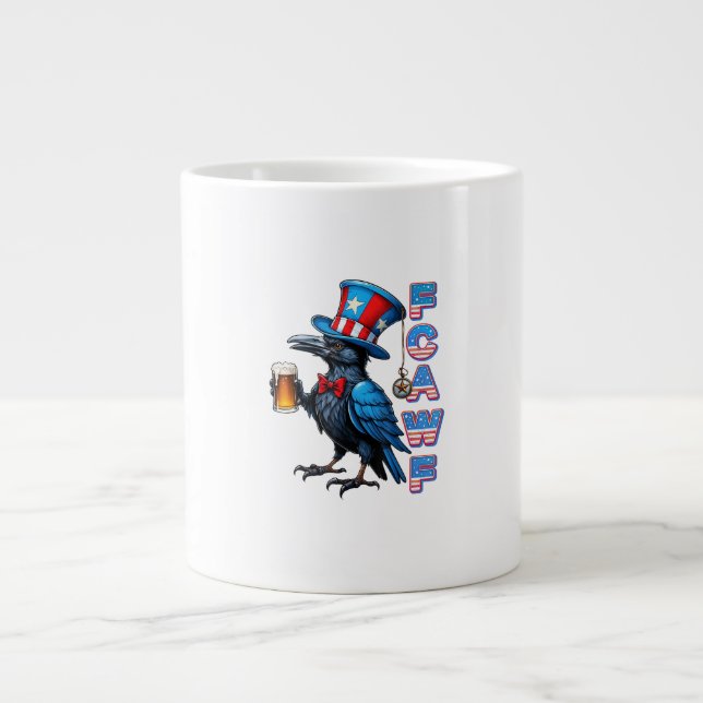 Crow, F-Caw-F Funny Bird Creative Casual Giant Coffee Mug (Front)