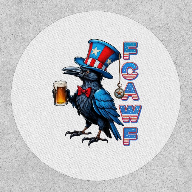 Crow, F-Caw-F Funny Bird Creative Casual Patch (Front)