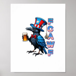 Crow, F-Caw-F Funny Bird Creative Casual Poster