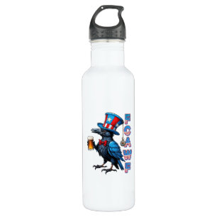 Crow, F-Caw-F Funny Bird Creative Casual Stainless Steel Water Bottle