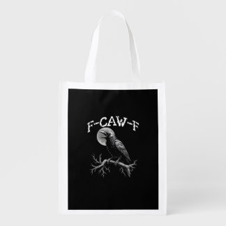 Crow F-Caw-F Funny Bird Crow Humor Creative Casual Grocery Bag