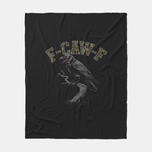 Crow F-Caw-F Funny Bird Fleece Blanket (Front)