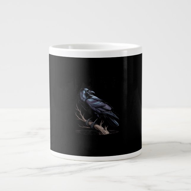 Crow, F-Caw-F Funny Bird Funny Quote Giant Coffee Mug (Front)