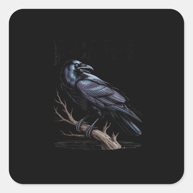 Crow, F-Caw-F Funny Bird Funny Quote Square Sticker (Front)