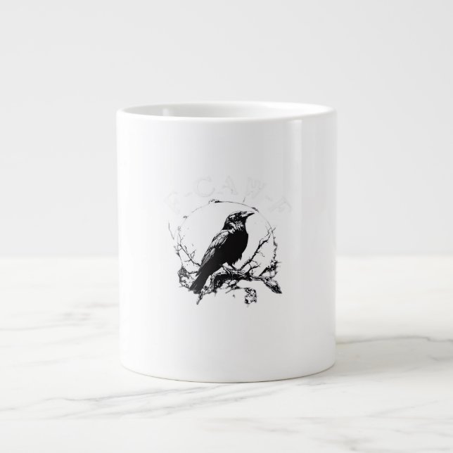 Crow, F-Caw-F Funny Bird Funny Trendy Giant Coffee Mug (Front)