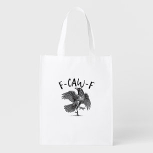 Crow, F-Caw-F Funny Bird Grocery Bag