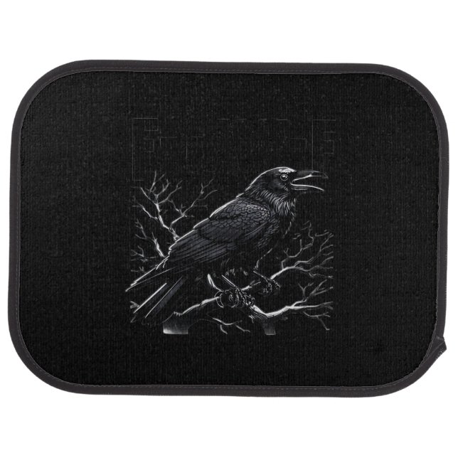 Crow, F-Caw-F Funny Bird Minimal Clean Car Floor Mat (Rear)