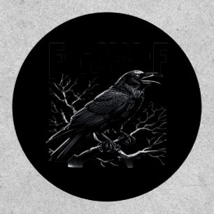 Crow, F-Caw-F Funny Bird Minimal Clean Patch