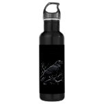 Crow, F-Caw-F Funny Bird Minimal Clean Stainless Steel Water Bottle