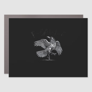 Crow, F-Caw-F Funny Bird Moon Gothic Adult Humor C Car Magnet