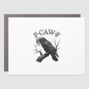 Crow, F-Caw-F Funny Bird Moon Gothic Adult Humor C Car Magnet