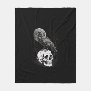 Crow, F-Caw-F Funny Bird Moon Gothic Adult Humor C Fleece Blanket