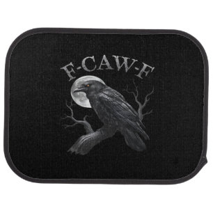 Crow F-Caw-F Funny Bird Moon Gothic Adult Humor Cl Car Floor Mat