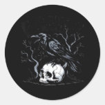 Crow, F-Caw-F Funny Bird Moon Gothic Adult Humor Classic Round Sticker