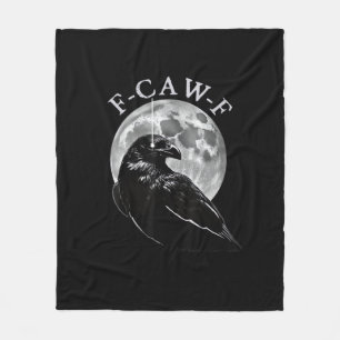 Crow F-Caw-F Funny Bird Moon Gothic Adult Humor Cr Fleece Blanket