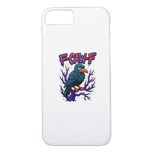 Crow, F-Caw-F Funny Bird Moon Gothic Adult Humor M iPhone 8/7 Case