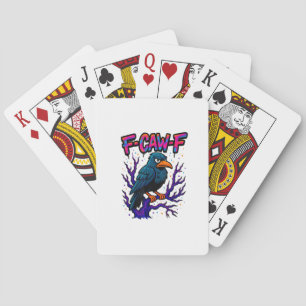 Crow, F-Caw-F Funny Bird Moon Gothic Adult Humor M Poker Cards