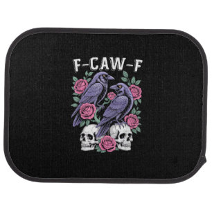 Crow F-Caw-F Funny Bird Moon Gothic Adult Humor Mi Car Floor Mat