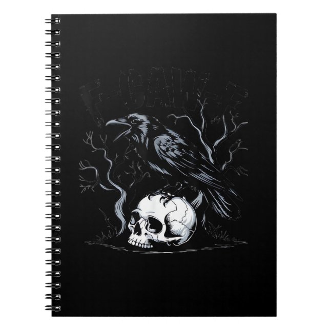 Crow, F-Caw-F Funny Bird Moon Gothic Adult Humor Notebook (Front)