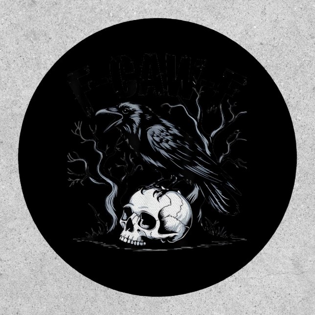 Crow, F-Caw-F Funny Bird Moon Gothic Adult Humor Patch (Front)