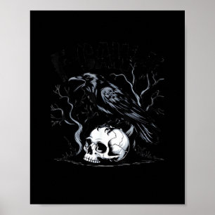 Crow, F-Caw-F Funny Bird Moon Gothic Adult Humor Poster