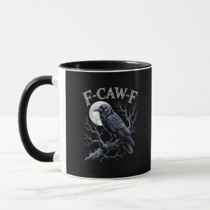 Crow F-Caw-F Funny Bird Moon Gothic Adult Humor Re Mug