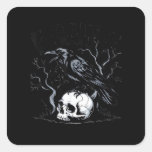Crow, F-Caw-F Funny Bird Moon Gothic Adult Humor Square Sticker