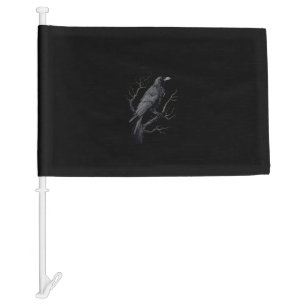 Crow, F-Caw-F Funny Bird Moon Gothic Adult Humor T Car Flag