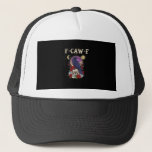 Crow F-Caw-F Funny Bird Moon Gothic Adult Humor Vi Trucker Hat
