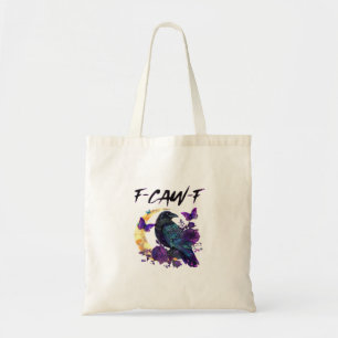 Crow F Caw F Funny Bird Moon Gothic Design Tote Bag