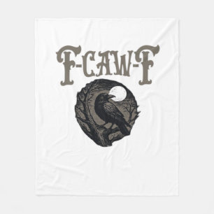 Crow, F-Caw-F Funny Bird Moon Gothic Retro Graphic Fleece Blanket