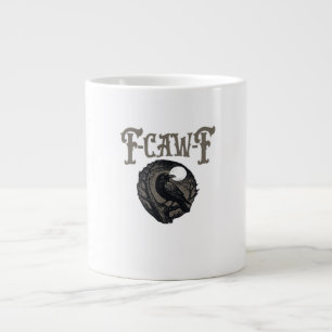 Crow, F-Caw-F Funny Bird Moon Gothic Retro Graphic Giant Coffee Mug